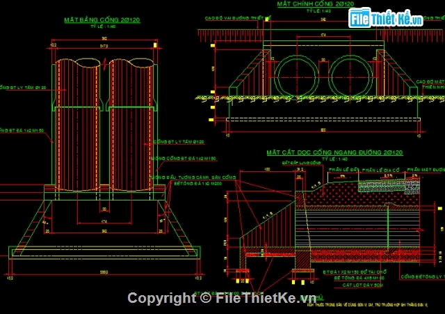 cống tròn,khẩu độ 2 x d120,mẫu thiết kế